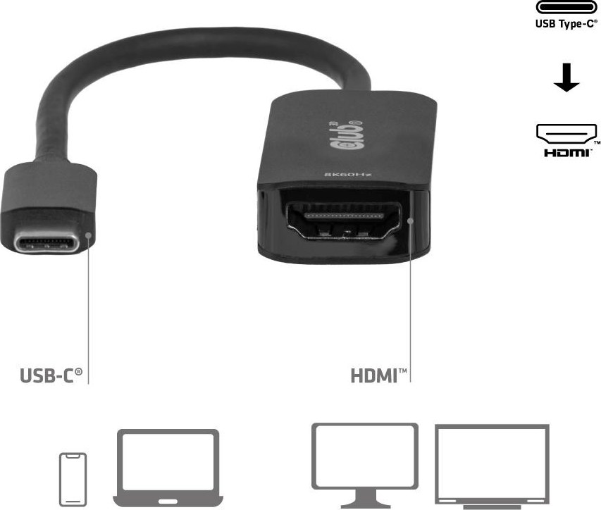 Club 3D Club3D Adaptér USB-C na HDMI 2.1, 8K60Hz