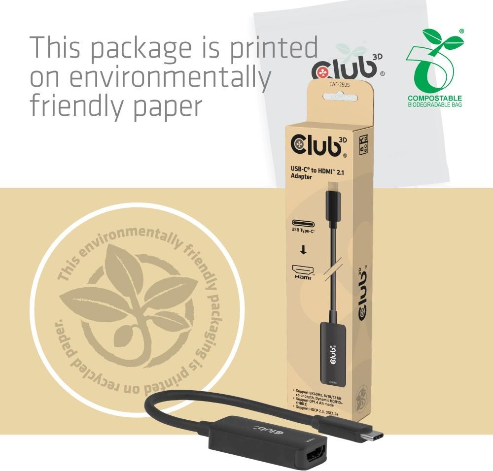 Club 3D Club3D Adaptér USB-C na HDMI 2.1, 8K60Hz