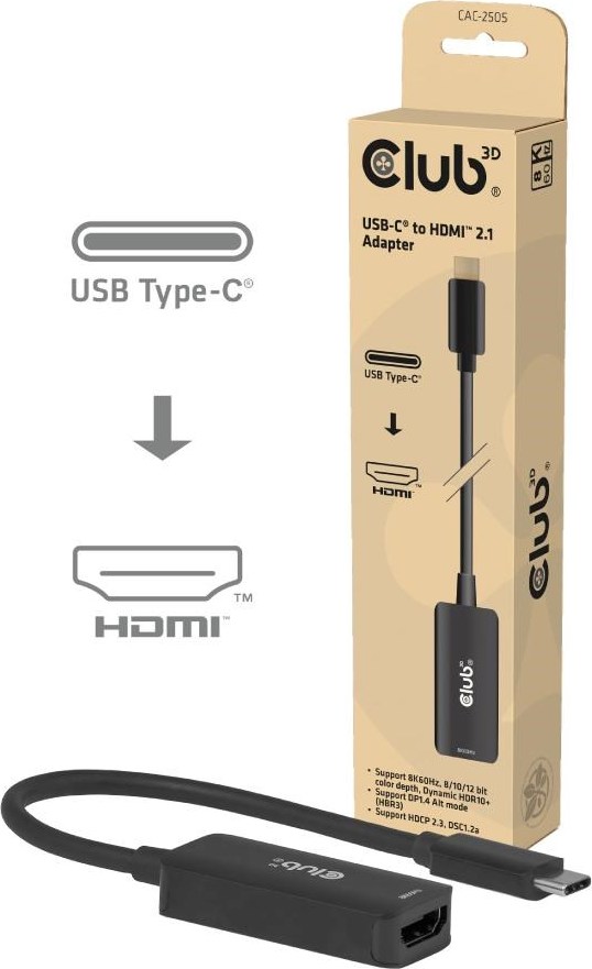 Club 3D Club3D Adaptér USB-C na HDMI 2.1, 8K60Hz