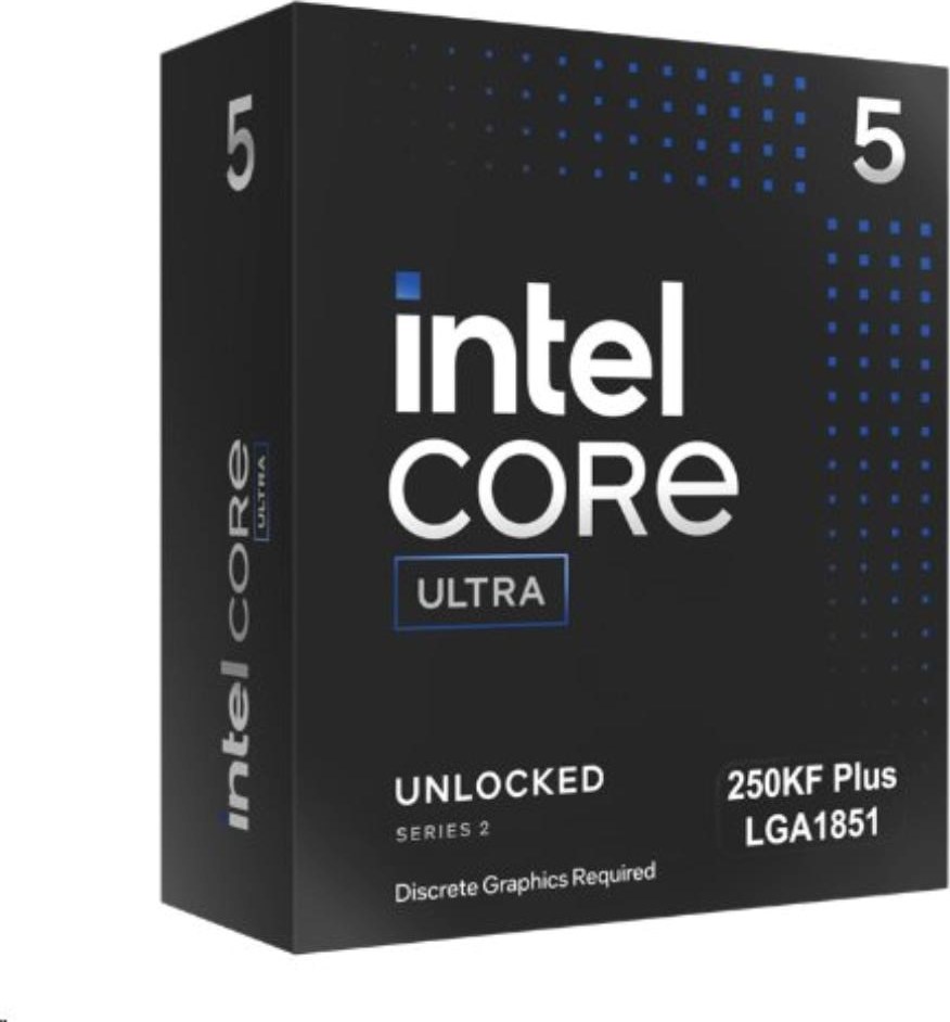 CPU INTEL Core Ultra 5 250KF Plus, až 5.3GHz, 30MB L2, LGA1851, Box (bez chladiče)