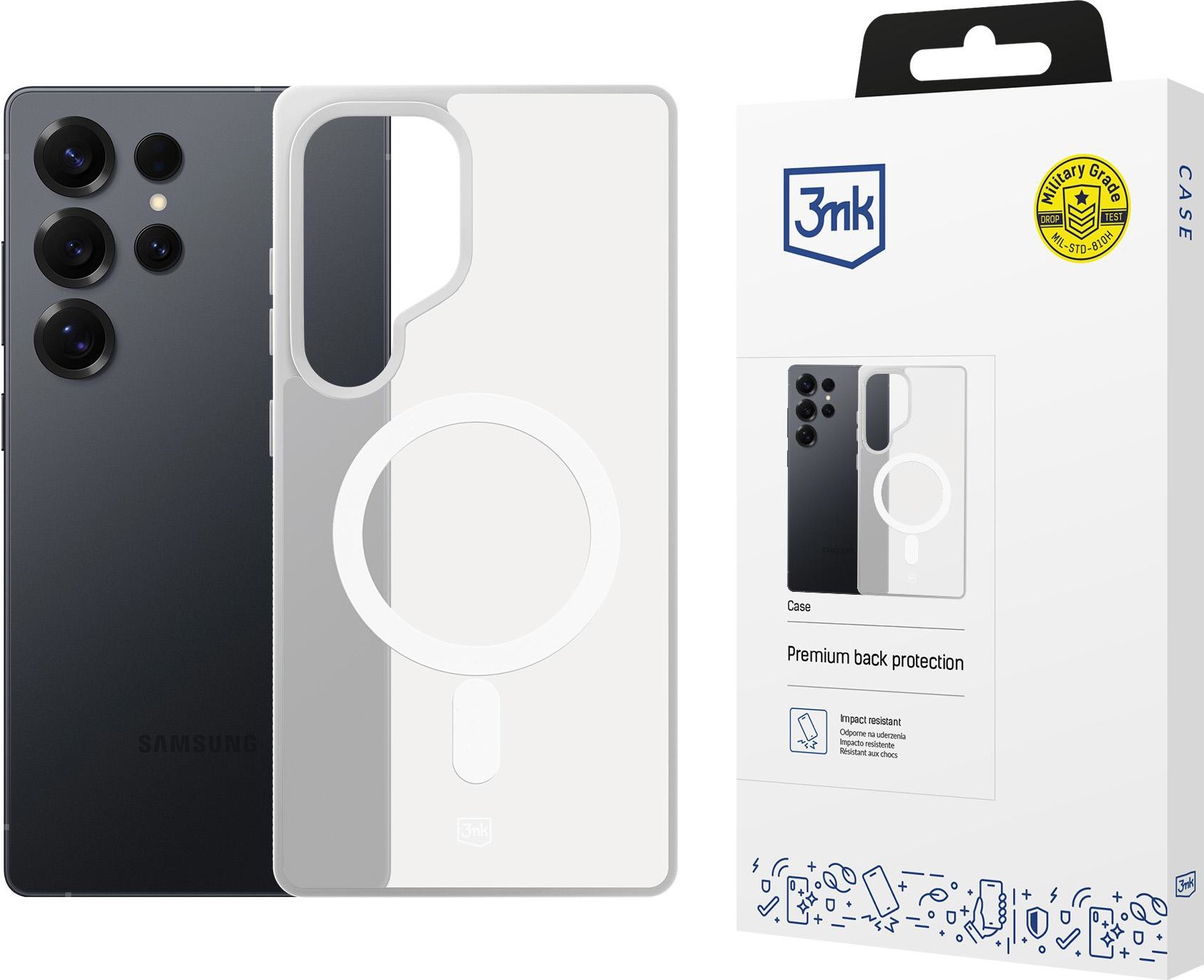 3mk ochranný kryt Smoke MagCase White pro Samsung Galaxy S25 Ultra