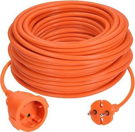 Solight 1z pohyblivý přívod - spojka, 25m, 2 x 1,5mm2, oranžová