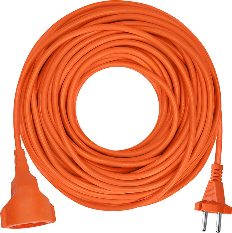 Solight 1z pohyblivý přívod - spojka, 15m, 2 x 1,5mm2, oranžová