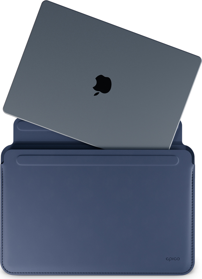Epico Leather Sleeve MacBook Pro 13,3"/Air 13,6" - tmavě modrá