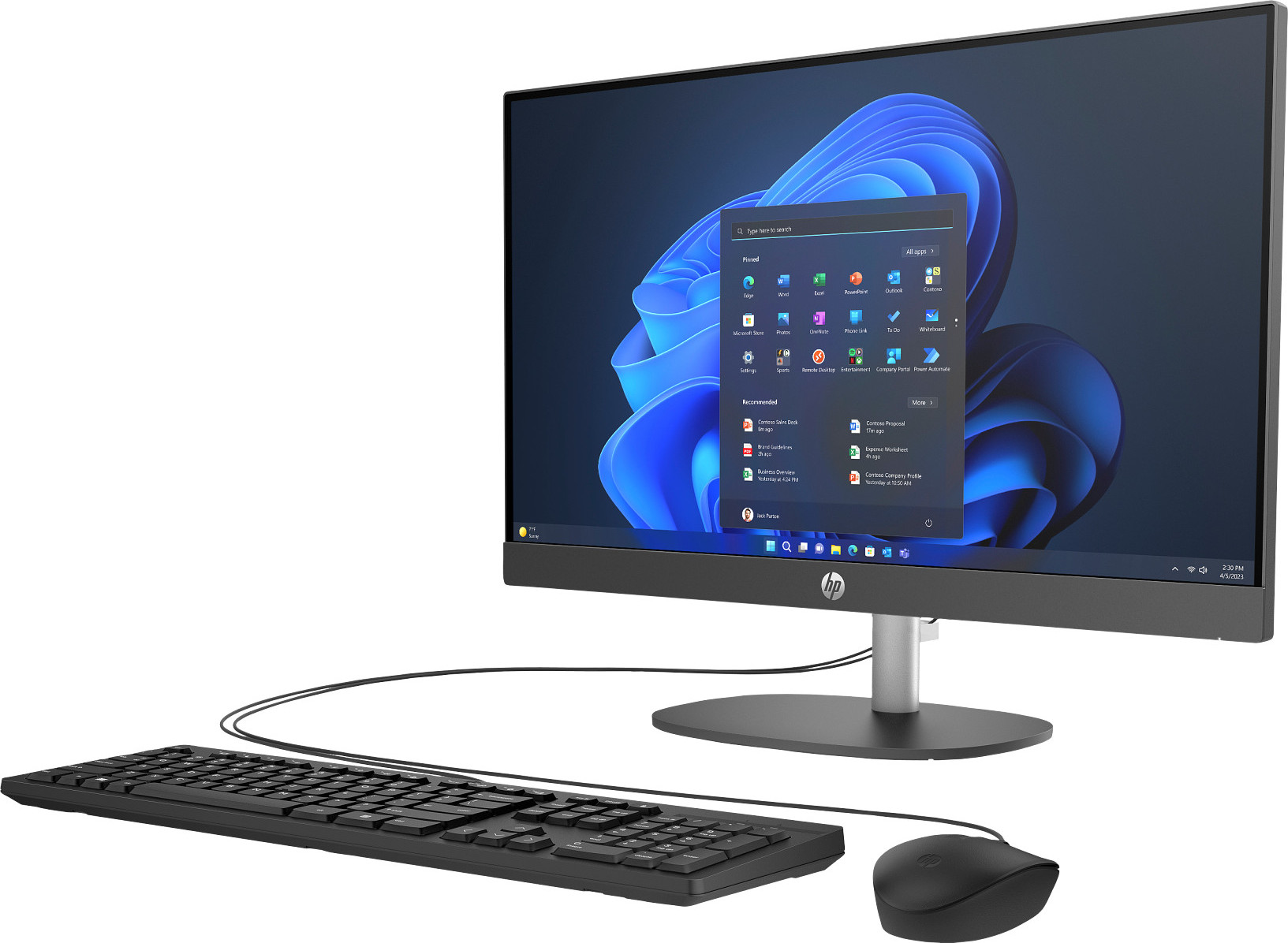 HP Inc. HP AIO ProOne 240 G10 AiO 23.8 NT i3-N300,8GB,512GB NVMe, WiFi 6 + BT,klávesnice a myš,65W externí,šedá,HDMI,Win11Home