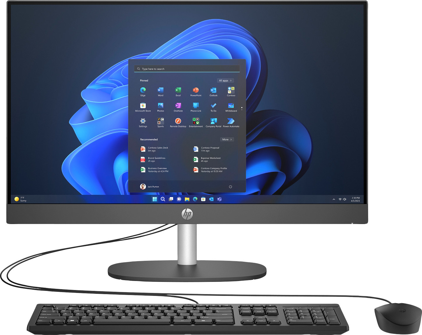 HP Inc. HP AIO ProOne 240 G10 AiO 23.8 NT i3-N300,8GB,512GB NVMe, WiFi 6 + BT,klávesnice a myš,65W externí,šedá,HDMI,Win11Home
