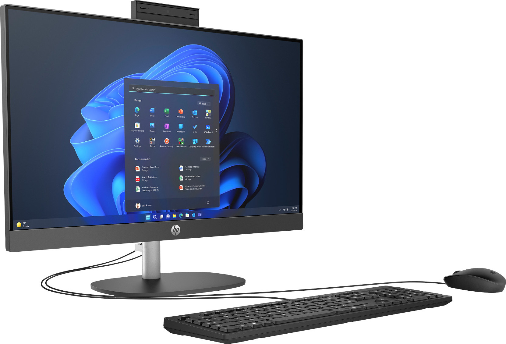 HP Inc. HP AIO ProOne 240 G10 AiO 23.8 NT i3-N300,8GB,512GB NVMe, WiFi 6 + BT,klávesnice a myš,65W externí,šedá,HDMI,Win11Home