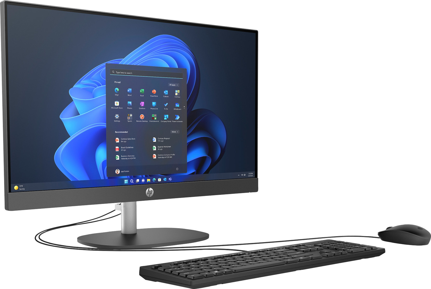 HP Inc. HP AIO ProOne 240 G10 AiO 23.8 NT i3-N300,8GB,512GB NVMe, WiFi 6 + BT,klávesnice a myš,65W externí,šedá,HDMI,Win11Home