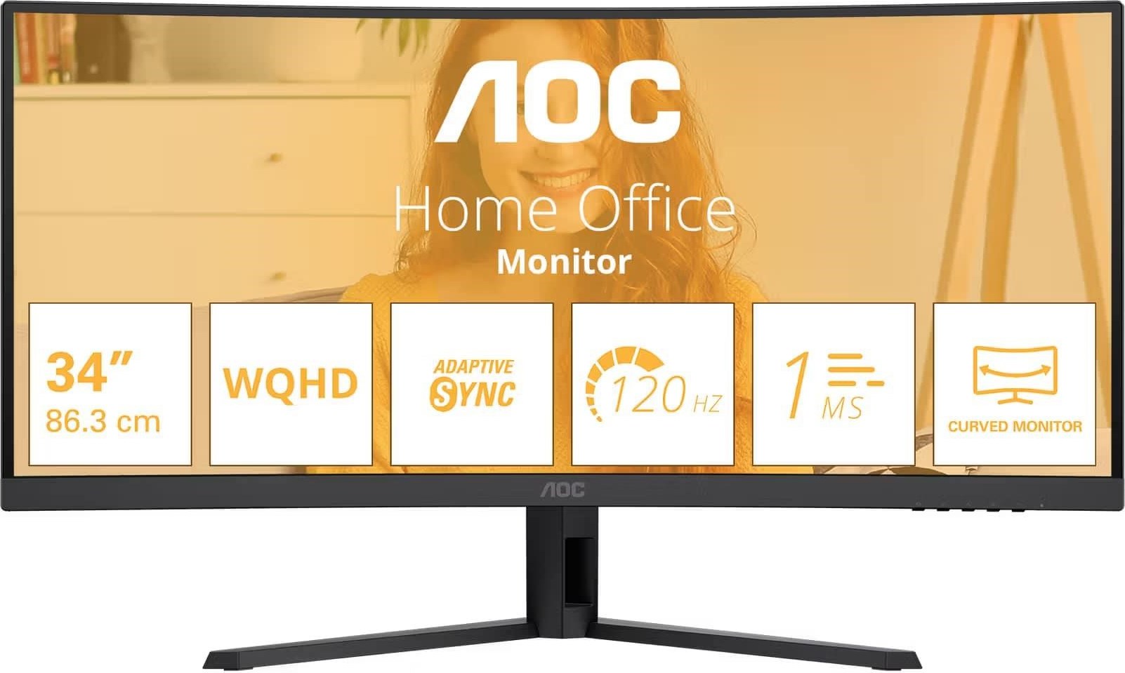 AOC MT VA LCD WLED 34" CU34B3E - 3440x1440, 120Hz, 1xHDMI, DP, Zakřivený