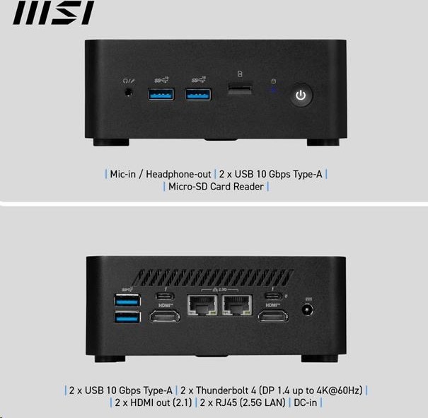 MSI PC Cubi NUC 1MG-420BEU, Core 3 100U, 8GB, N/A, N/A, No OS, Black