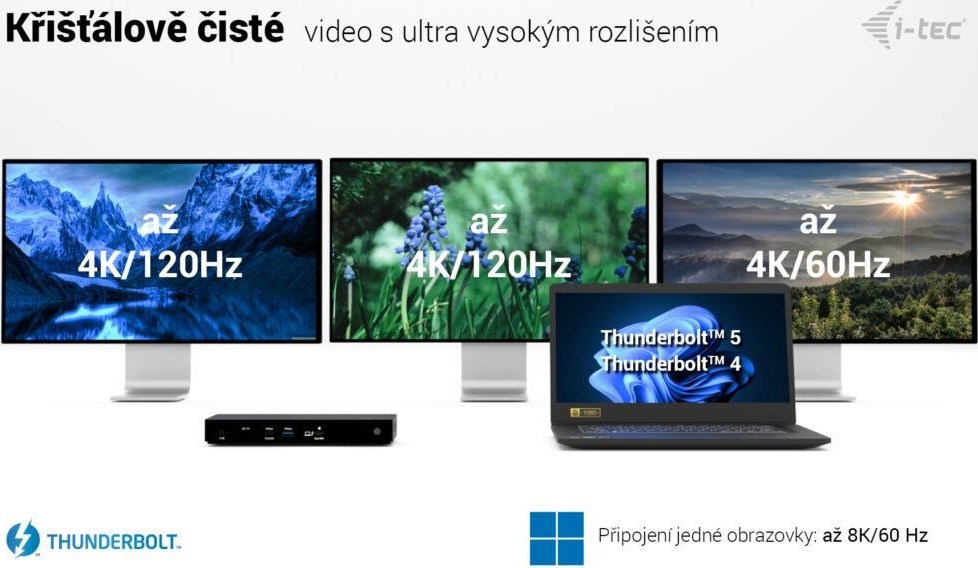 BAZAR - i-tec Thunderbolt4 3x Display Docking Station, Power Delivery 96W / rozbaleno