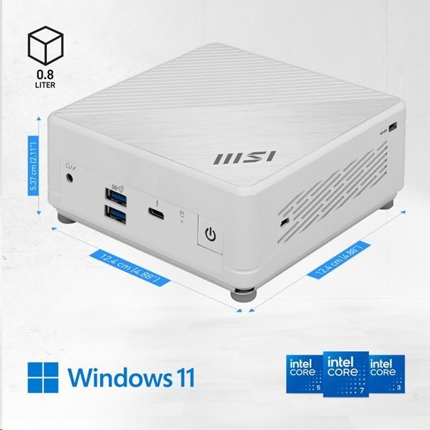 BAZAR - MSI PC Cubi 5 1M-483BEU, Core 5 120U, 16GB, N/A, N/A, No OS, White - Poškozený obal (Komplet)