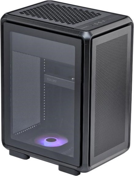 CoolerMaster Cooler Master case MasterFrame 400 Mesh Black, mATX, Průhledná bočnice,1x 120mm ARGB Fan, Černá
