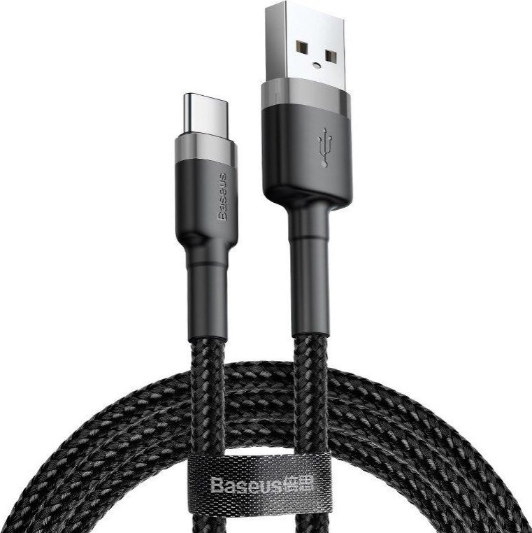 NoName Baseus datový kabel Cafule USB-C 3m 2A šedo-černý