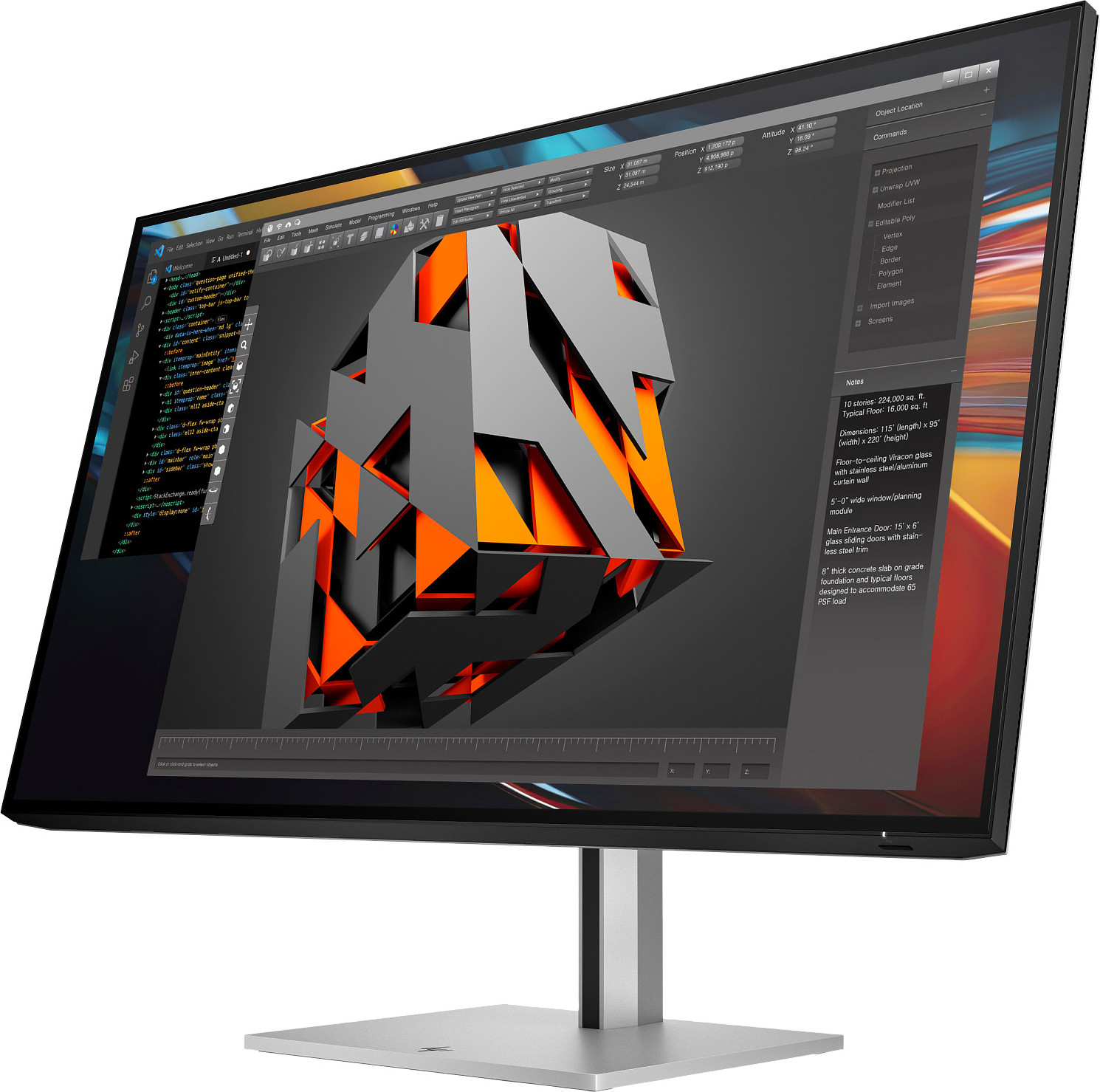 HP Inc. HP LCD 732xk 31,5" UHD 4k Display (3840x2160),IPS,16:9,450nits,5ms,2000:1, DP1.2, RJ-45,,HDMI,TB4-140W,USB 5x