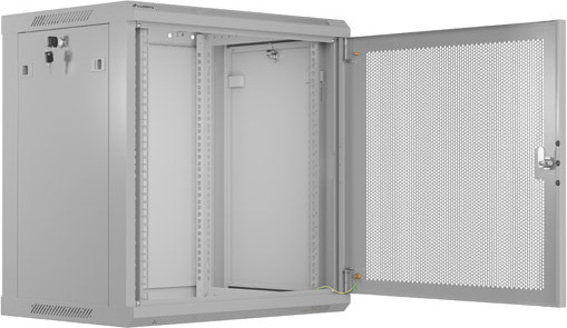 LANBERG NÁSTĚNNÁ INSTALAČNÍ SKŘÍŇ 19" 12U 600X450 ŠEDÉ PERFOROVANÉ DVEŘE - PLOCHÉ BALENÍ