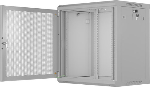 LANBERG NÁSTĚNNÁ INSTALAČNÍ SKŘÍŇ 19" 12U 600X450 ŠEDÉ PERFOROVANÉ DVEŘE - PLOCHÉ BALENÍ