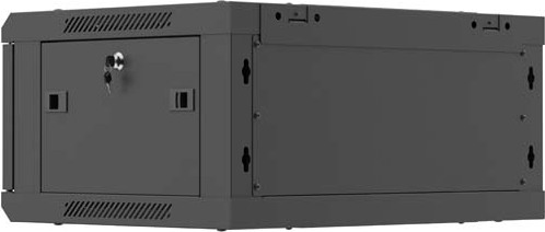 LANBERG  NÁSTĚNNÁ INSTALAČNÍ SKŘÍŇ 19" 4U 600X450 ČERNÉ KOVOVÉ DVEŘE (PLOCHÉ BALENÍ)