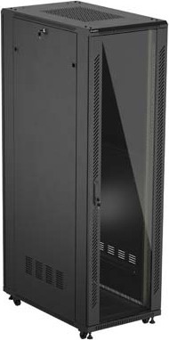 LANBERG INSTALAČNÍ SKŘÍŇOVÝ ROZVADĚČ 19" 42U 600X1000 ČERNÉ SKLENĚNÉ DVEŘE (PLOCHÉ BALENÍ)