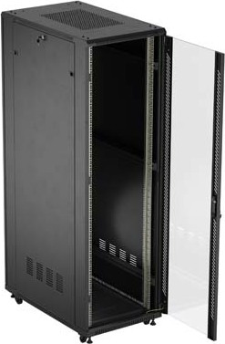 LANBERG INSTALAČNÍ SKŘÍŇOVÝ ROZVADĚČ 19" 42U 600X1000 ČERNÉ SKLENĚNÉ DVEŘE (PLOCHÉ BALENÍ)