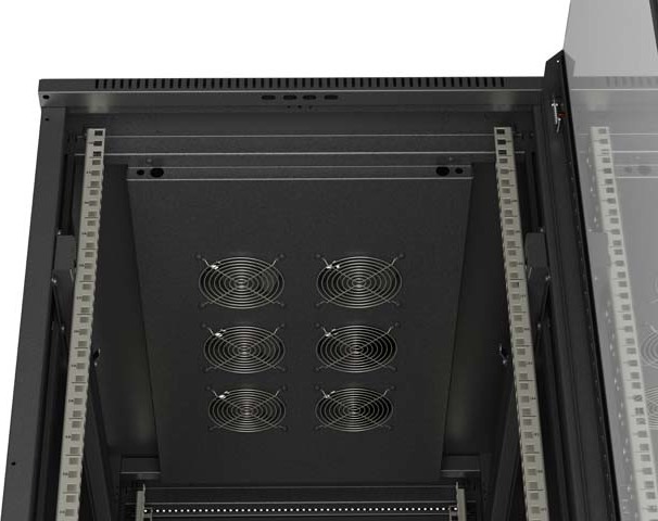 LANBERG INSTALAČNÍ SKŘÍŇOVÝ ROZVADĚČ 19" 42U 600X1000 ČERNÉ SKLENĚNÉ DVEŘE (PLOCHÉ BALENÍ)