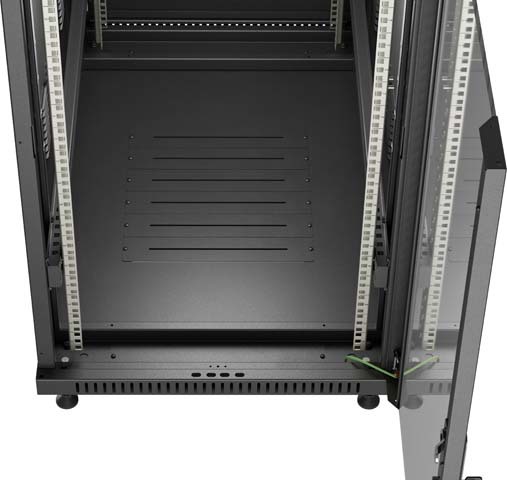 LANBERG INSTALAČNÍ SKŘÍŇOVÝ ROZVADĚČ 19" 42U 600X1000 ČERNÉ SKLENĚNÉ DVEŘE (PLOCHÉ BALENÍ)