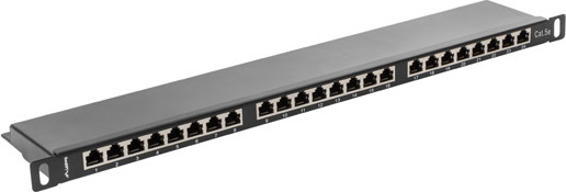 LANBERG PATCH PANEL 24 PORTŮ 0,5U 19" CAT.5E FTP STÍNĚNÝ ČERNÝ