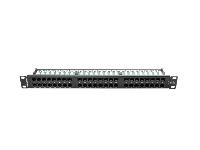 LANBERG PATCH PANEL 48 PORTŮ 1U 19" CAT.5E UTP ČERNÝ