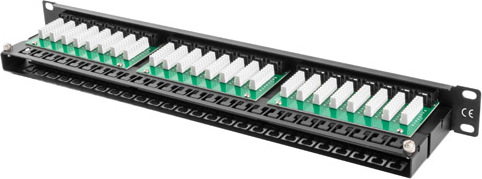 LANBERG PATCH PANEL 48 PORTŮ 1U 19" CAT.5E UTP ČERNÝ