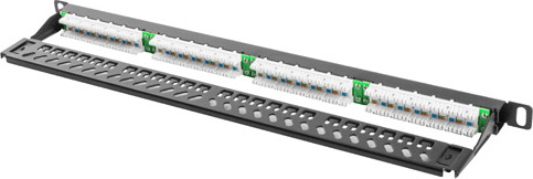 LANBERG PATCH PANEL 24 PORTŮ 0,5U 19" CAT.6 UTP ČERNÝ LANBERG