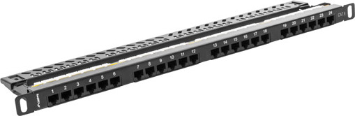 LANBERG PATCH PANEL 24 PORTŮ 0,5U 19" CAT.6 UTP ČERNÝ LANBERG