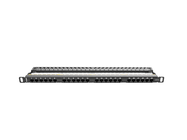 LANBERG PATCH PANEL 24 PORTŮ 0,5U 19" CAT.6 UTP ČERNÝ LANBERG