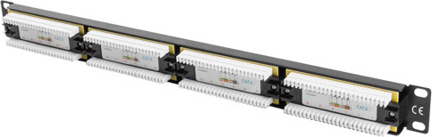 LANBERG PATCH PANEL 24 PORTŮ 1U 19" CAT.6 UTP ČERNÝ