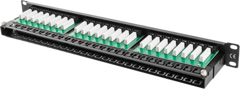 LANBERG PATCH PANEL 48 PORTŮ 1U 19" CAT.6 UTP ČERNÝ