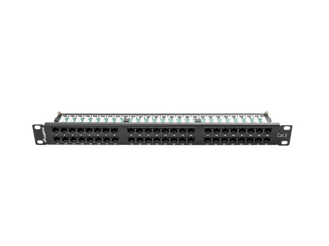 LANBERG PATCH PANEL 48 PORTŮ 1U 19" CAT.6 UTP ČERNÝ