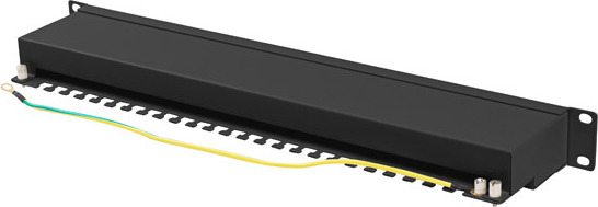 LANBERG PATCH PANEL 24 PORTŮ 1U 19" CAT.6A FTP STÍNĚNÝ ČERNÝ