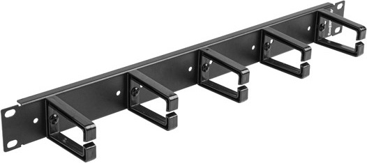 LANBERG 19" PANEL PRO SPRÁVU KABELŮ S 5 PLASTOVÝMI DRŽÁKY 1U TYP B ČERNÝ