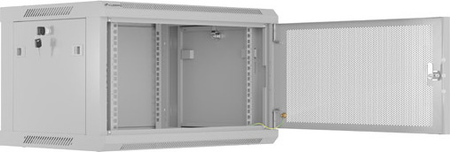 LANBERG NÁSTĚNNÁ INSTALAČNÍ SKŘÍŇ 19" 6U 600X450 ŠEDÉ PERFOROVANÉ DVEŘE - PLOCHÉ BALENÍ