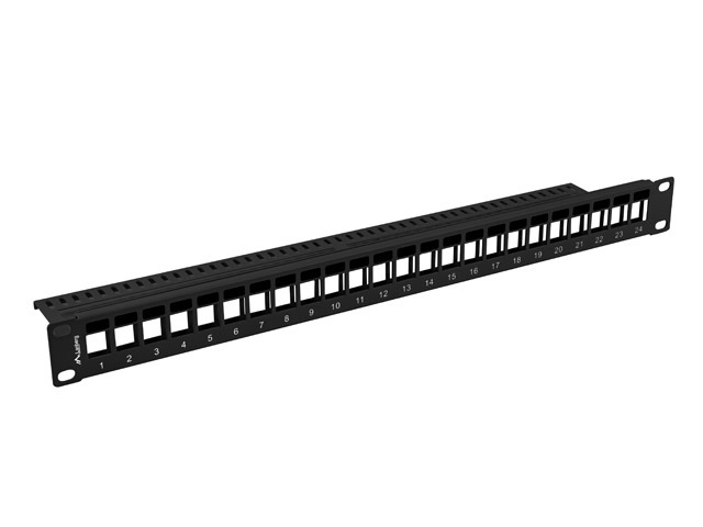LANBERG PATCH PANEL BLANK 24 PORTŮ 1U PRO MODULY KEYSTONE ČERNÝ