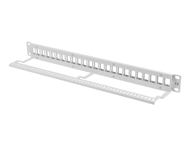 LANBERG PATCH PANEL BLANK 24 PORTŮ 1U PRO MODULY KEYSTONE ŠEDÝ