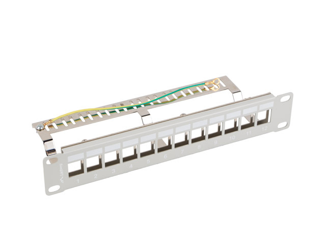 LANBERG PATCH PANEL 12 PORTŮ 1U 19" FTP PRO MODULY KEYSTONE ŠEDÝ V2