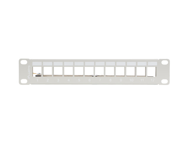 LANBERG PATCH PANEL 12 PORTŮ 1U 19" FTP PRO MODULY KEYSTONE ŠEDÝ V2