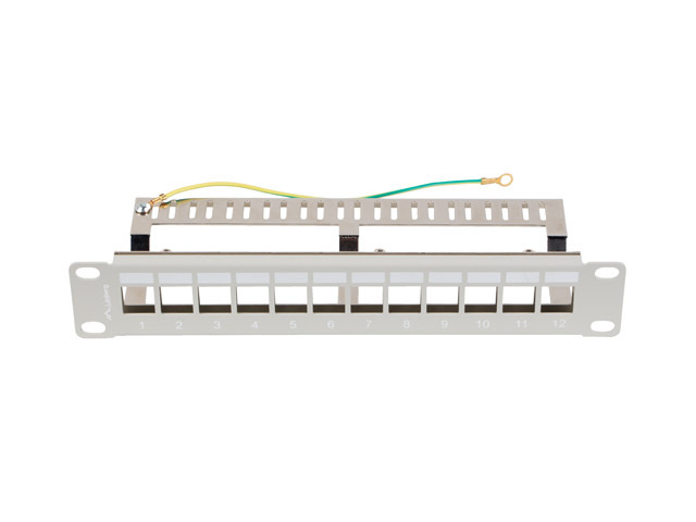 LANBERG PATCH PANEL 12 PORTŮ 1U 19" FTP PRO MODULY KEYSTONE ŠEDÝ V2