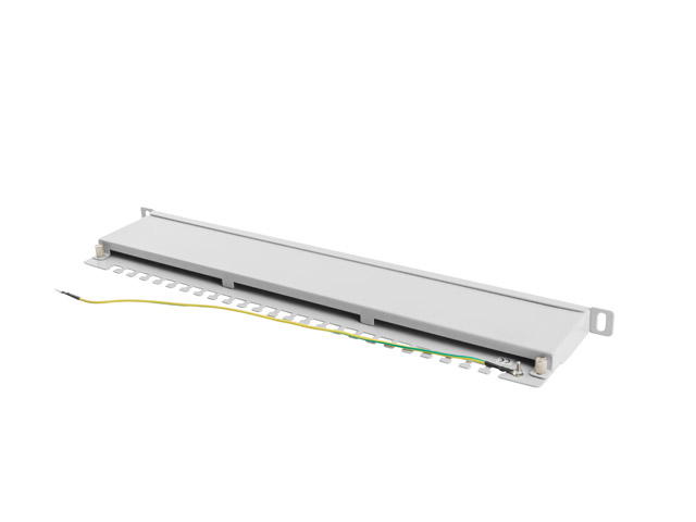 LANBERG PATCH PANEL 24 PORTŮ 0,5U 19" CAT.6 FTP STÍNĚNÝ ŠEDÝ