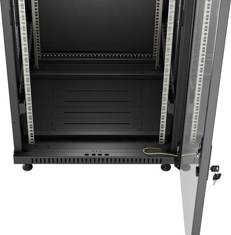 LANBERG INSTALAČNÍ SKŘÍŇOVÝ ROZVADĚČ 19" 22U 600X600 ČERNÉ SKLENĚNÉ DVEŘE (PLOCHÉ BALENÍ)