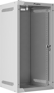 LANBERG RACKOVÁ SKŘÍŇ 10" NÁSTĚNNÁ 12U/280X310 (FLAT PACK) S PROSKLENÝMI DVEŘMI ŠEDÁ