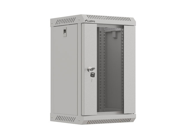 LANBERG RACKOVÁ SKŘÍŇ 10" NÁSTĚNNÁ 9U/300X300 (FLAT PACK) S PROSKLENÝMI DVEŘMI ŠEDÁ