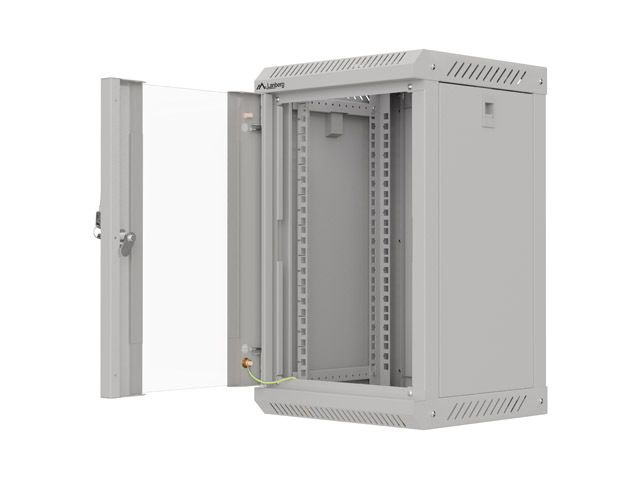 LANBERG RACKOVÁ SKŘÍŇ 10" NÁSTĚNNÁ 9U/300X300 (FLAT PACK) S PROSKLENÝMI DVEŘMI ŠEDÁ