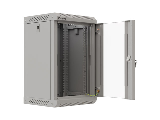LANBERG RACKOVÁ SKŘÍŇ 10" NÁSTĚNNÁ 9U/300X300 (FLAT PACK) S PROSKLENÝMI DVEŘMI ŠEDÁ