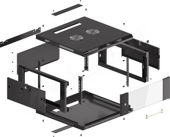 LANBERG RACKOVÁ SKŘÍŇ 19" PRO MONTÁŽ NA STĚNU 4U/600X600 (FLAT PACK) V2 ČERNÁ